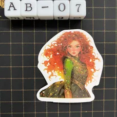 防水ステッカー　プリンセス　お姫様　イラスト　かわいい　装飾　シール　AB-7