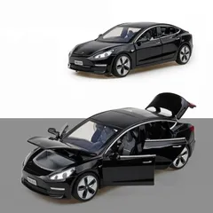 テスラ モデルスリー 1/32 合金 シミュレーション 車おもちゃ 模型 ブラックのサムネイル
