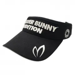 マスターバニー サンバイザー 黒×白 立体ロゴ刺しゅう  表記なし  ゴルフウェア MASTER BUNNY EDITION