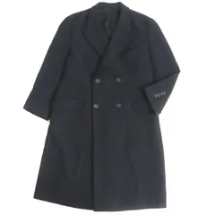 美品▼PRADA プラダ ウール100% ダブルチェスターコート ブラック 52 メンズ ビジネス◎ イタリア製のサムネイル