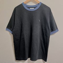 サタデーズニューヨークシティ リンガーTシャツ ヘビーウェイト ルーズシルエット ブラック×ブルー M 美品