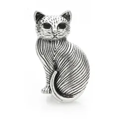 キャット ブローチ シルバー 表情 愛くるしい ペット ねこ かわいい にゃんこ 動物 アニマル ペア ギフト お揃い 贈りもの 贈り物 新品