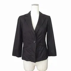 コムサイズム COMME CA ISM ジャケット 一つボタン コーティング加工 コットン M ブラック 黒