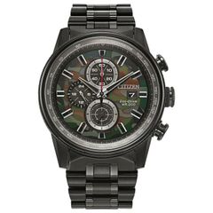 【送料無料】 シチズン メンズ 腕時計 アクセサリー Citizen Men's Eco-Drive Weekender Nighthawk Stainless Steel Camo Dial Chronograph Bracelet Watch Black