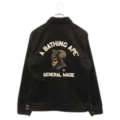 A BATHING APE (アベイシングエイプ) GENERAL MADE ジップアップ コーデュロイ スポーツジャケット ブラックのサムネイル