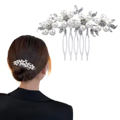 【嬉しい送料無料♪】髪飾り かんざし かんざし ヘアアクセサリー 花嫁 ブライダルパールヘアコーム 振袖 ヘッドドレス 留袖 ヘアコーム 浴衣 おしゃれ 着物 結婚式 コーム 成人式 コーム 発表会 パール 披露宴 パール 二次会 卒業 5本櫛 入学式 ヘアー