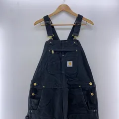 【中古】Carhartt メキシコ製 ダブルニー オーバーオール ブラック サイズW34×L30 102776-001 カーハート[24]