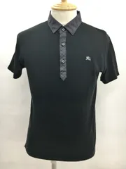 バーバリーブラックレーベル BURBERRY BLACK LABEL 半袖ポロシャツ 2 ブラック 日本製 コットン100％ 2503WR081
