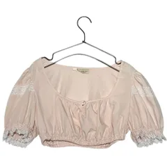 VINTAGE(ヴィンテージ) puff sleeve shortblouse パフスリーブなショートブラウス　 後染め ピンク