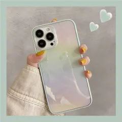 【在庫セール】6.1インチ 対応 オーロラ グラデーション ケース 可愛い ソフト シンプル 透明 Pro 韓国 アイフォン 14ケース かわいい 14 クリア シリコン TPU 携帯電話カバー iPhone おしゃれ 女性向け スマホケース 緑のボーダー