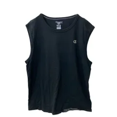 Champion ノースリーブ ロゴTシャツ XL ブラック チャンピオン タンクトップ ビッグサイズ 古着卸 アメリカ仕入 a707-5520