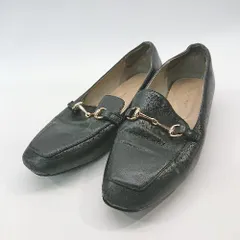 ◇ ORiental TRaffic スクエアトゥ 華奢なビットモチーフ ローファー サイズ37 ブラック レディース E  【1303290017222】