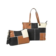 [MORE AUNI] トートバッグ D.KELLY パッチワーク デザイン トート バッグ レディース 大容量 旅行 トラベル お出かけ 可愛い 春 夏 デート お洒落 母の日 贈り物 プレゼント SP-140R (NVY) [ネイビー / SP-140R]