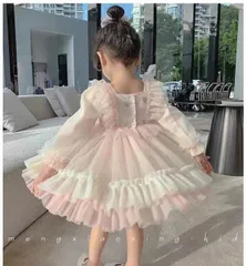 クーポンで10%OFF★子供ドレス チュールワンピース 春秋 女の子 長袖 ガールズ ドレス スカート レース 子どもワンピース ピアノ 発表会 結婚式 卒業式 入学式 卒園式 入園式 演奏会 パーティードレス お姫様 プレゼントKWFC091(90-140)
