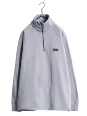 【お得なクーポン配布中!】 80s USA製 パタゴニア キャプリーン 長袖 Tシャツ メンズ XL ヴィンテージ ストレッチ 裏 フリース アウトドア ハイネック ハーフジップ 灰
