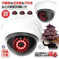 ドーム型 ダミーカメラ 室内用 屋外用 防犯カメラ 明るさセンサー 自動点滅 LED28灯 ダミー 監視カメラ DOMUKAME 宅配パのサムネイル