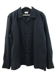 美品クリーニング済GANNETTOジャンネットブラックリネンシャツジャケット44 SALE】Giannetto（ジャンネット）リネンソリッド2Bシャツ
