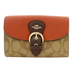 新品 コーチ COACH 2つ折り財布 KLEO WALLET カーキマルチ ゴールド