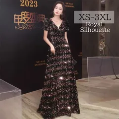 ナイトドレス パーティードレス ブラック 黒 スパンコール ラメ ドレス 謝恩会 結婚式 大きいサイズ XS S M L XL LL 2XL XXL 3XL XXXL 披露宴 フェミニン 発表会 姫系 プリンセス パーティー ジッパータイプ 紐タイプ