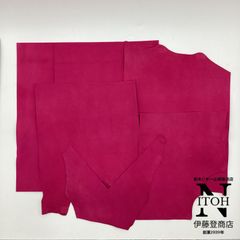 国産　シープ　スエード　ハギレ マゼンタ　A4＋ハギレ　130ｇ　送料無料　はぎれ　レザー　羊革　本革　レザークラフト 250708-52