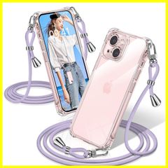 【在庫限定】ショルダー クリア 耐衝撃 iPhone15 スマホケース 透明 織りストラップ付き ケース 肩がけ 首掛け 紐付き アイフォン15 15 カバー 縄掛け シングルショルダーロープ 斜めがけ 調節可能なショルダー iPhone クロスボディ 多目的