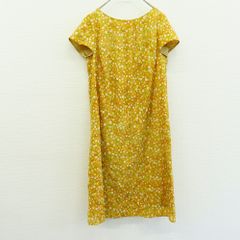 極美品】Sybilla シルク100% ドット柄 ロングワンピース M 黄×緑