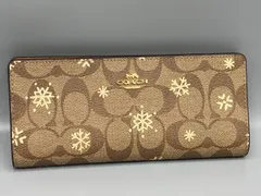 【コーチ COACH】 【日本未発売品】Slim Wallet In Signature Canvas With Snowflake Print