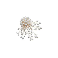 FASELE ブローチ リボンブローチ パールブローチ レディース 花形 スーツ ジャケット アクセサリー ジュエリー ラインストーン ゴールド エレガント フォーマル 発表会 卒業式 入学式 結婚式 プレゼント ギフト