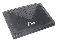■美品■ ChristianDior クリスチャンディオール ナイロン×パテントレザー コンパクトミラー 手鏡 レディース ブラック系 DE6067