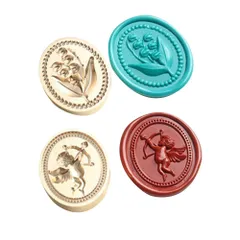 【人気商品】ヘッド ワックスシールスタンプ シーリングワックス スタンプ 交換真鍮ヘッド ワックスシールスタンプヘッド 封蝋 エンボススタンプヘッド シーリングスタンプ 直径8mmハンドルに適応 取り外し可能 封筒 祝福 祝い 招待状 Qosea 結婚式 手紙