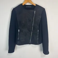ZARA ザラ  ノーカラージャケット フェイクレザー ダブルライダース 古着 レディース ブラック  Mサイズ ストリート アメカジ