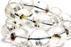 【１点物】グリーントルマリンインクォーツ　12-12.5mm　ブレスレット  パワーストーン 天然石 _MA838