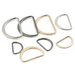 【人気商品】メタルリング シルバー アクセサリーパーツ 金具 軽量 ストラップパーツ Dリング ハンドメイド DIY用 Dカン 手芸用品 手作り素材 ゴールド HJ (30mm 10個セット)のサムネイル