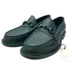 【新品】GUCCI グッチ 771340 ホースビット ローファー ドライビングシューズ シューズ ラバー グリーン [サイズ 9 (約28cm)]