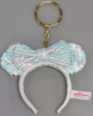 【中古】キーホルダー ミニーマウス(ホワイト) スパンコールカチューシャキーチェーン 「ディズニー」 東京ディズニーリゾート限定