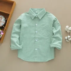 ☆ ライトグリーン ☆ 160cm ☆ シャツ lykidche3 ネルシャツ キッズ 子供 こども 子ども ジュニア 長袖 長そで チェックシャツ 秋 冬 男の子 女の子 襟付き シャツ 子供服 子ども服 可愛い かわいい カワイイ トップス 起毛
