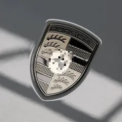 【送料無料】ポルシェ 911 マカン パラメーラ カイエン ターボ ナイト ブラック 3D立体 車頭標【新型機頭蓋・合金】ZX03