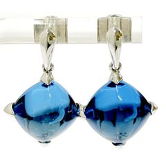 Baccarat 花型ピアス クリスタル　750刻印 Baccarat オルテンシア クリアシルバー silver925 紫陽花ピアス