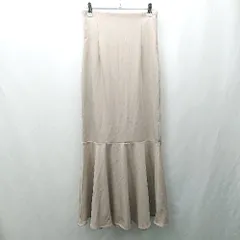 ◇ Θ Louere 無地 ロング丈 タイト フレア スカート サイズL ベージュ系 レディース E  【1506190013046】