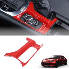 Hcilloend 互換品マツダ ロードスター センター コンソール ボタン カバーパネル コントロール ABS製 取付簡単 貼付タイプ 装飾用 内装パーツ カスタム アクセサリー カー用品(レッド)