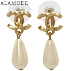 CHANEL(シャネル) ココマーク パールティアドロップ ピアス メタル(ＧＰ) フェイクパール ピアス アクセサリー ジュエリー スウィング ぶら下がり ゴールド金 レディース 40802105106【中古】【アラモード】