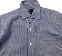 90s 00s ☆ POLO RALPH LAUREN ☆ PHILIP ブルー ストライプ シャツ 長袖 38-82 綺麗 アメカジ 大人カジュアル ポロラルフローレン■S3358