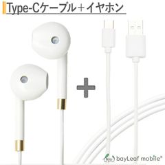 Wired earphones with volume buttons + 3m Type-C cable, white set