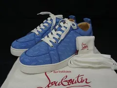 ■新品同様■ Christian Louboutin クリスチャンルブタン ナイロン 総柄 スニーカー 表記サイズ 42 1/2(約27.5cm) ブルー系 FH4839
