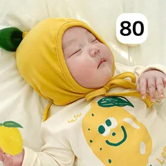 レモン 果物 ロンパース帽子セット 韓国風 子供服 ベビー ニューボーンフォト コスプレ かわいい 80