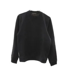 PRADA (プラダ) サイドラバーロゴデザイン クルーネックスウェットトレーナー ブラック SJN264のサムネイル