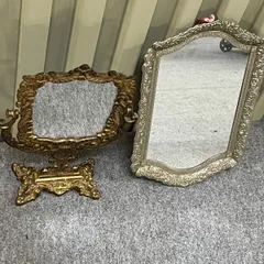 ⭐︎ アンティーク ミラー 2個 セット 鏡 置き型 壁掛け 2点 アンティークミラー