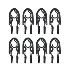 【特売】ALLMIRA 折りたたみハンガー 携帯ハンガー 旅行 ハンガー 黒 8セット 16クリップ 折り畳み式 携帯用 洗濯 物干し 便利 軽量 多機能 省スペース 旅行/出張/商務/アウトドアなど ピンチ