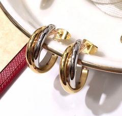 高品質 フープピアス K18シルバー✖️ゴールドコンビ 純銀 上品 カギ