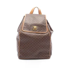 セリーヌ CELINE リュックサック バックパック マカダム ブラウン PVCコーティングキャンバス レザー マカダムリュックサック レディース Used Bのサムネイル